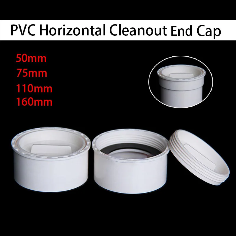 1 ~ 10ks 50 mm/75 mm/110 mm/160 mm biely PVC Horizontálny čistiaci prostriedok na výstup
