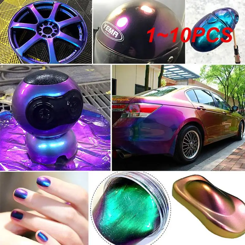 1 ~ 10ks car chameleónové poťahovacie pigmenty Práškové zrkadlo sfarbené perleťové umenie automatické dekorácie motocykla bicykla
