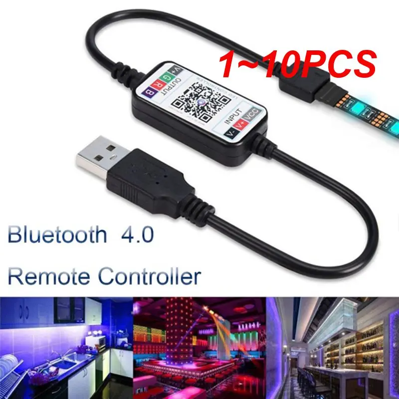 1 ~ 10ks Mini Dimmer LED App Bluetooth kompatibilný ovládač RGB SMD5050 5V 4PIN USB farebná hudba pre domáce inteligentné pásové svetlá