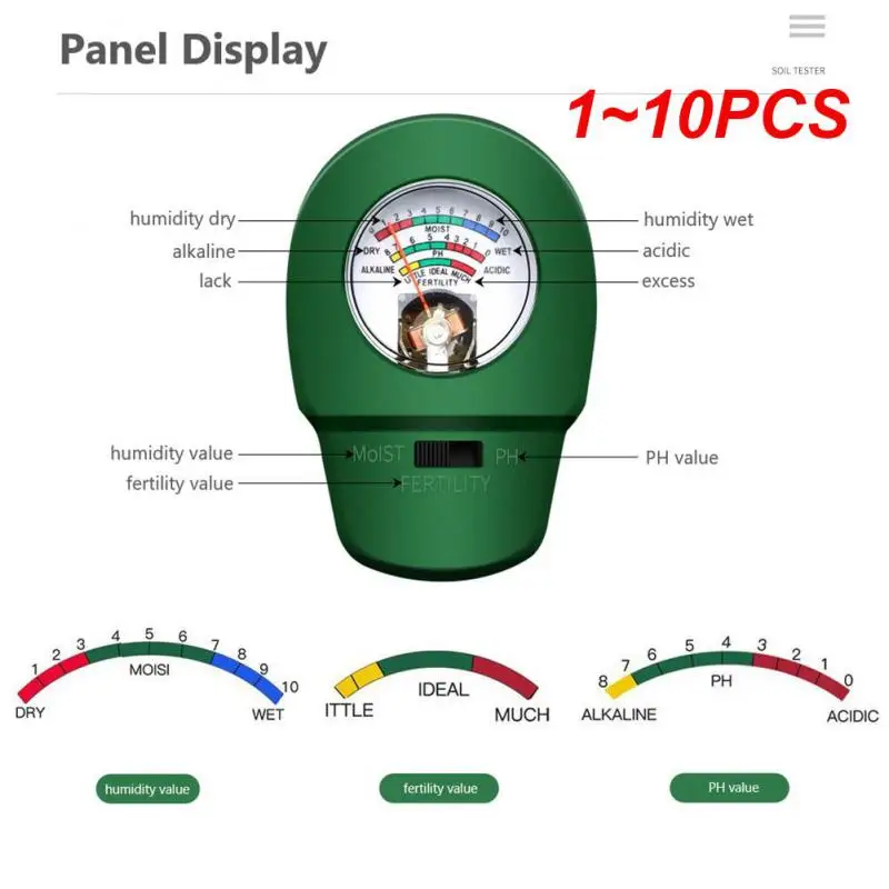 1 ~ 10ks v 1 pôdnej vlhkosti Plodné plodové pH Meter tester tester kovový senzor Vlhký analyzátor detektor monitorov pre záhradu