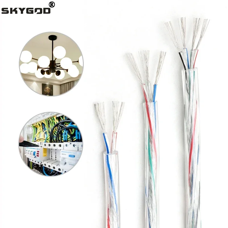 1 ~ 20 m elektronický drôt 28/26/22/22/20/111awg 2 3 4 5 jadrá priehľadné PVC izolácia