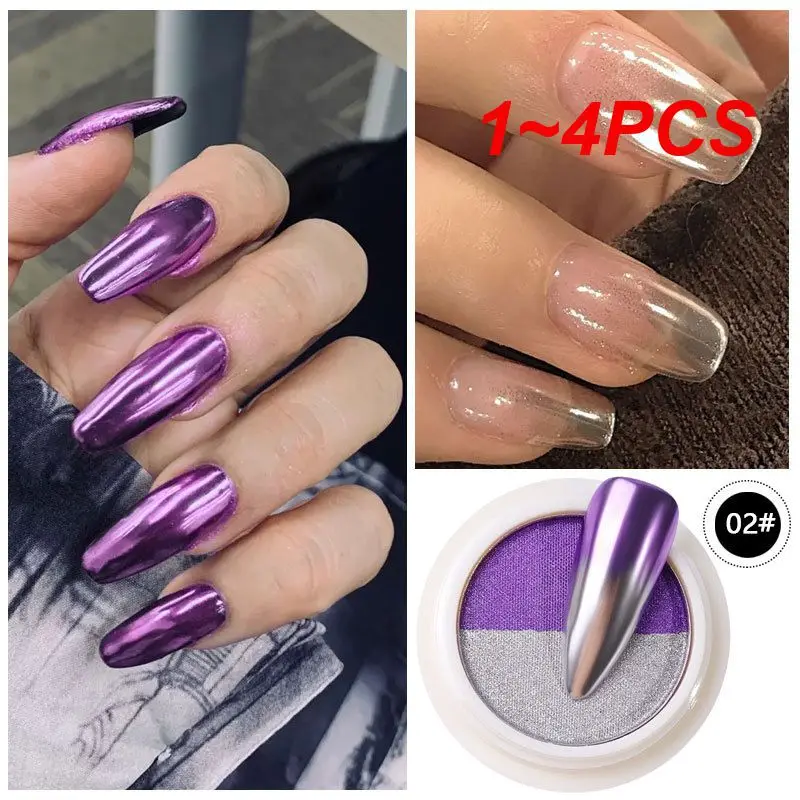 1 ~ 4ks dekorácie nechtov Profesionálne manikúru doma Vysoko kvalitné kreatívne nechtové umenie Chrome Mirror Pigment