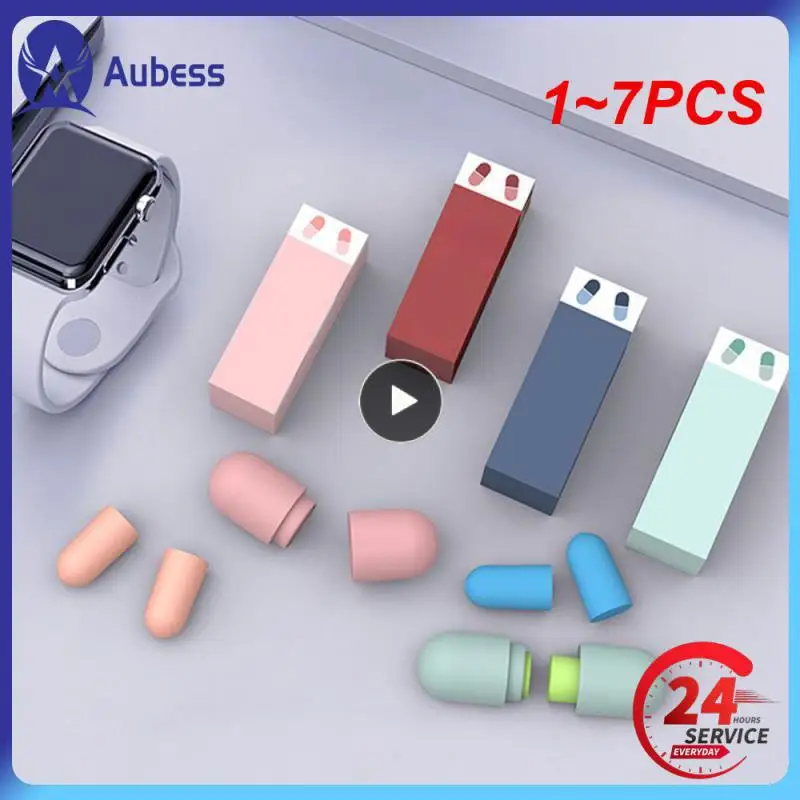 1 ~ 7pcs zvukovo odolné spiace uši zátky na uši pre spánok Špeciálne Mute Soft Soft Slow Rebound Student Proti-šumovia Anti Ronco