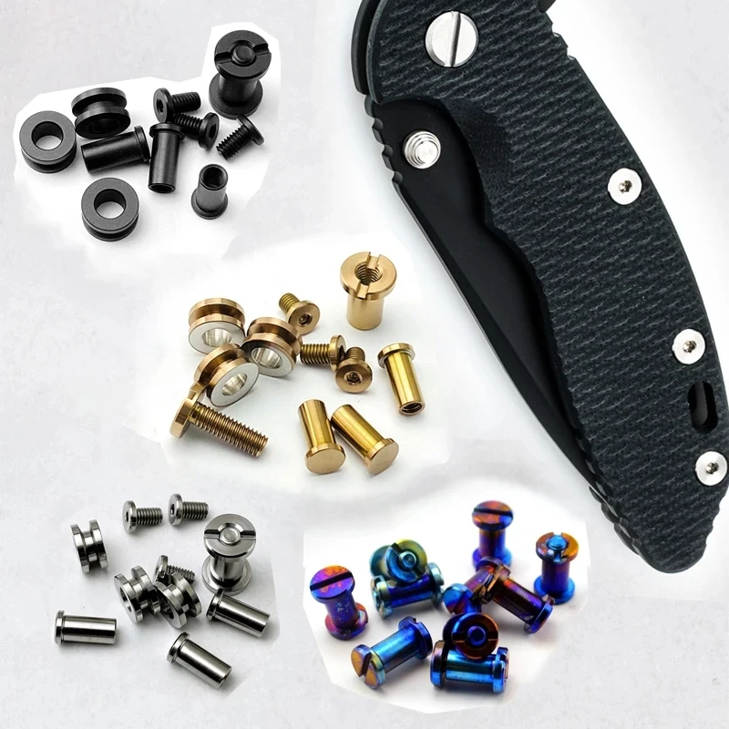 1 úplná nastavená rukoväť nožov Titaniové skrutky vretená vreteno pre Rick Hinderer XM-18 3,5 '' XM18 Knides Hardware Kompletná súprava
