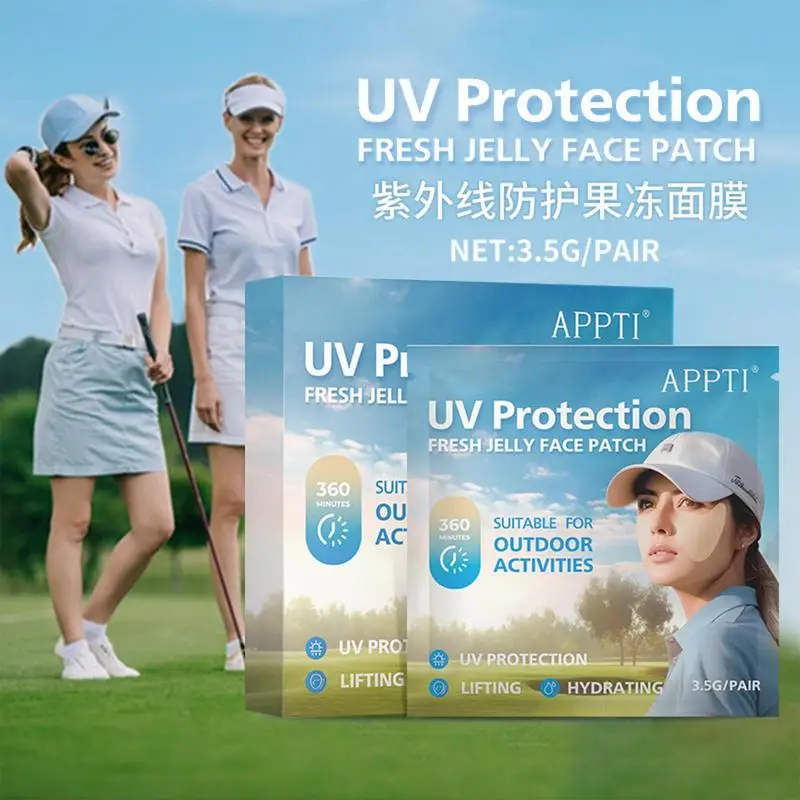 1 škatuľka 5pairs UV STRECERS pre opaľovací krém vonkajšie rezné očné náplasť pre golfovú náplasť Znížte pehy zvlhčujúce ochranu pred slnkom