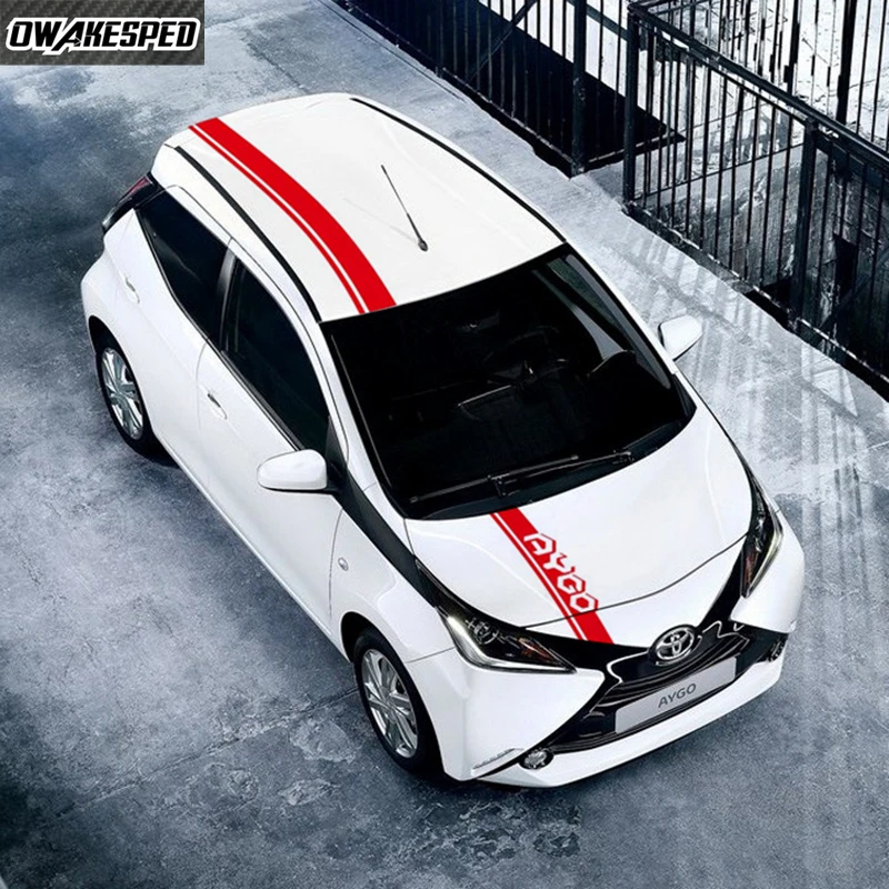 1 Športové pruhy Spory Automobilka Strecha chvostovej nálepky pre toyota Aygo Auto Auto Celé telo dekor vinylové obtisky Racing Styling Príslušenstvo