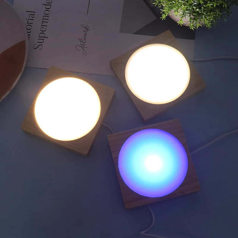 10*10 cm štvorcový drevený svetlo základne drevené LED svetlo otáčacie svetlo Rotačný displej stojanu držiak lampa LAMP ORNAMENT KARIFULNÁ NIGHT LIGHT BASE