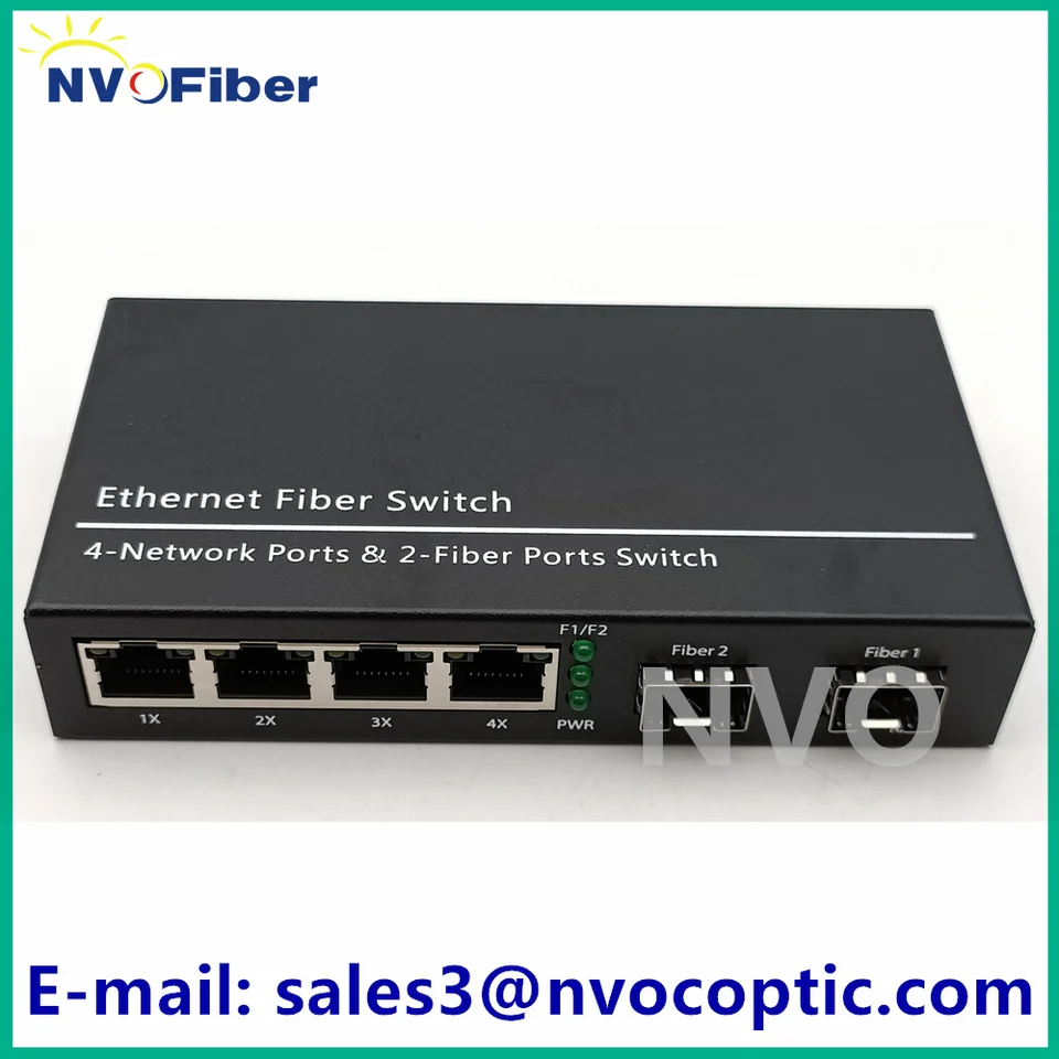 10/100/1000 Mbps 2SFP Slot a 4RJ 45 portov, 1000 Mb/s Gigabit 2SFP 4RJ45 Optický prepínač prevodníka