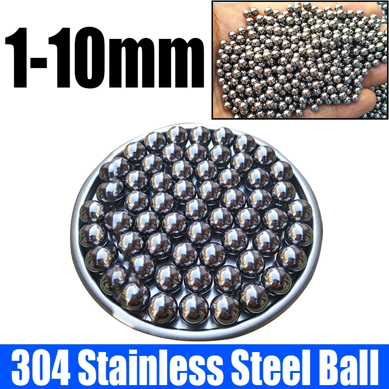 10-1000ks 304 z nehrdzavejúcej ocele Guľová loptička High Precision Ball Ball Small Solid Pevná guľôčka Mini guľôčková guľôčka Dia 1 mm-10 mm