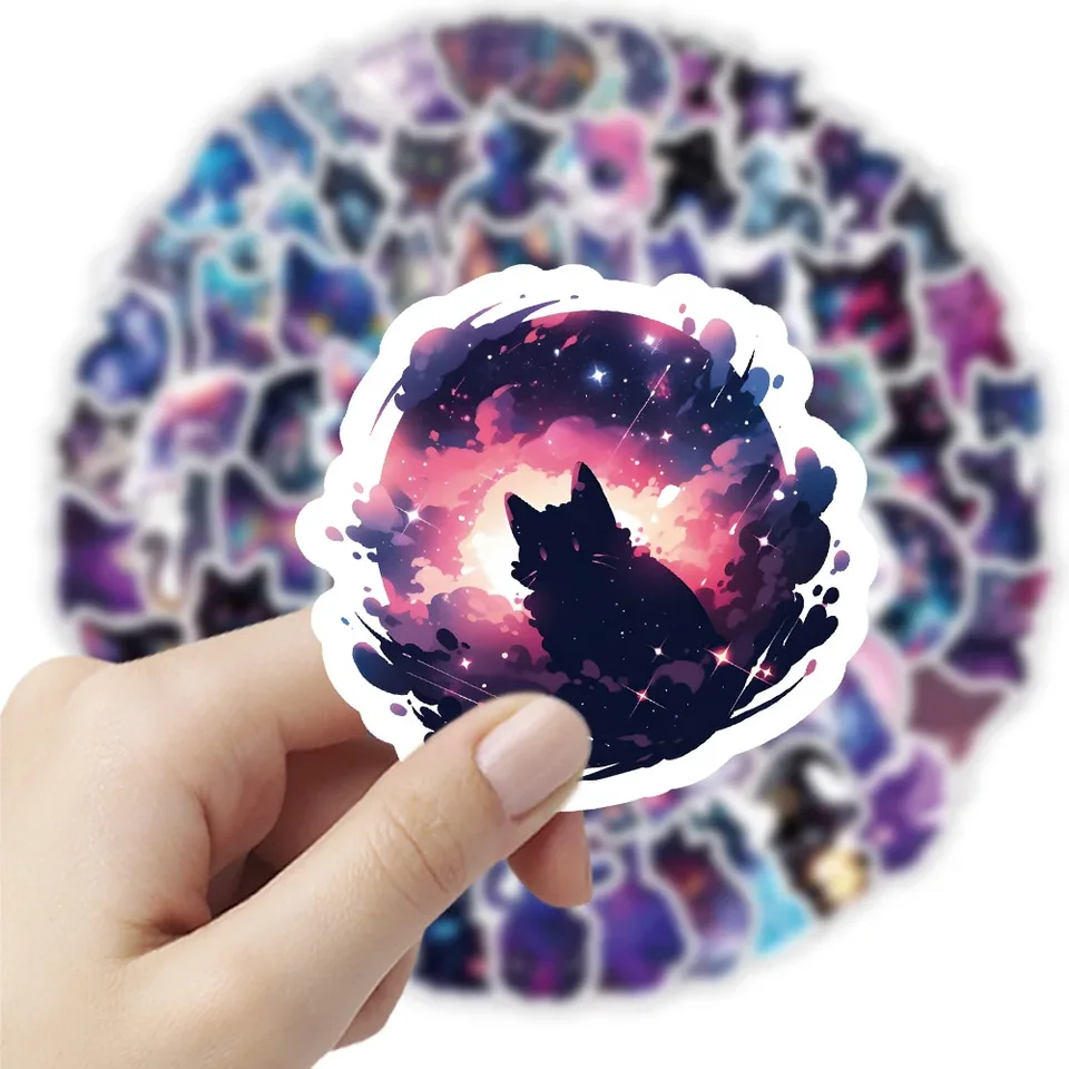 10/100ks Cute Starry Sky Cat Pvc Sticker Aestetic Chidlren's Stationery DeCoration Scrapbooking School Supplies pre deti