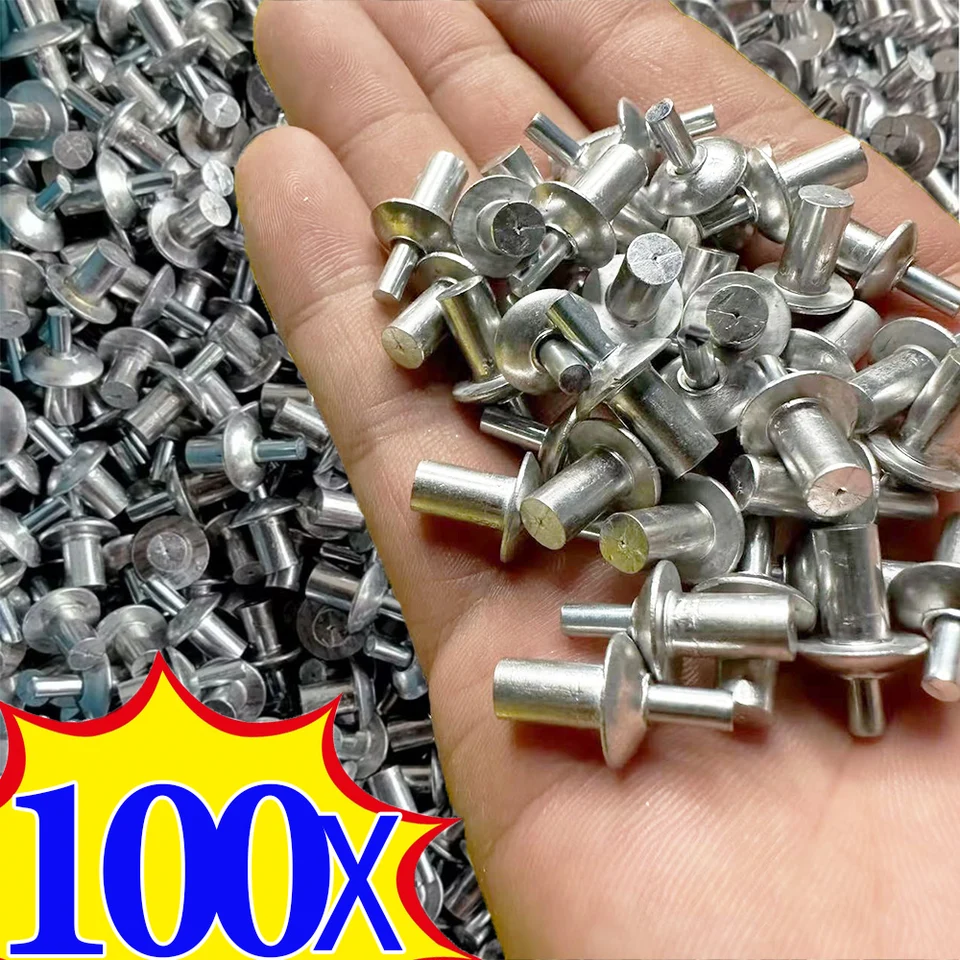 10/100ks klepnutím na rozširovanie skrutiek hliníkovej zliatiny Hammer Hammer Nivets Nilet hlava prepichnutia skrinka Upevnenie nechtov