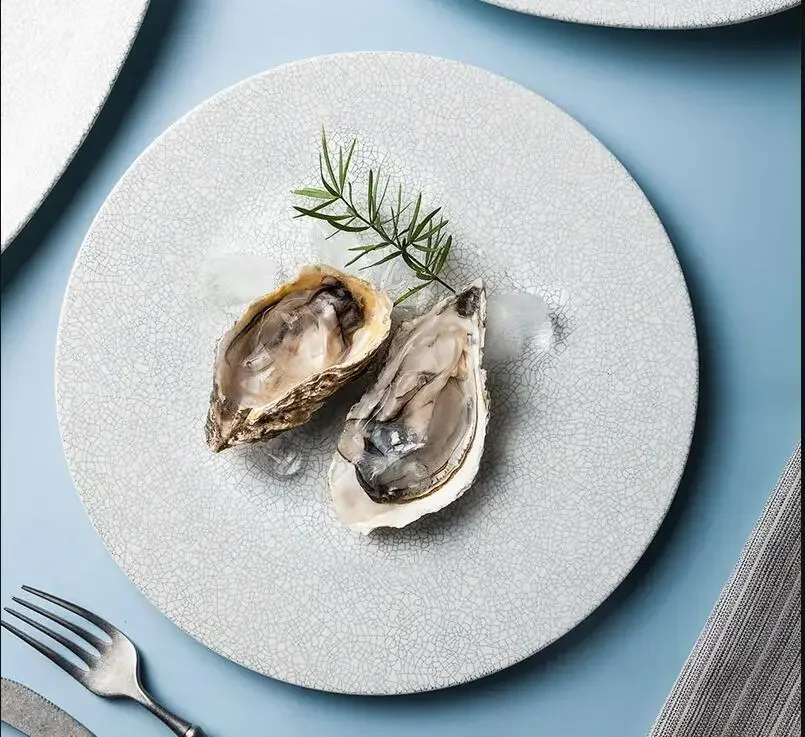 10/11/112,5 palca Round Ceramic Daint Plate Dezert Doskov servírovacia doska mikrovlnná rysky Nordic Restaurant Decotion Rovestry steak
