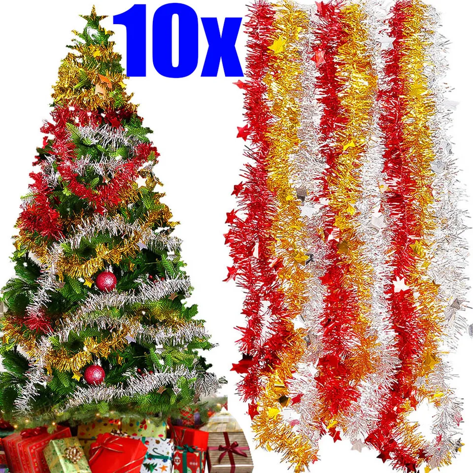 10/11ks farebné hviezdy prúžky vianočné stromčeky dekorácie Ribbon girland ornament vianočný bar top svadobná hostina dekorácia 1,8 m
