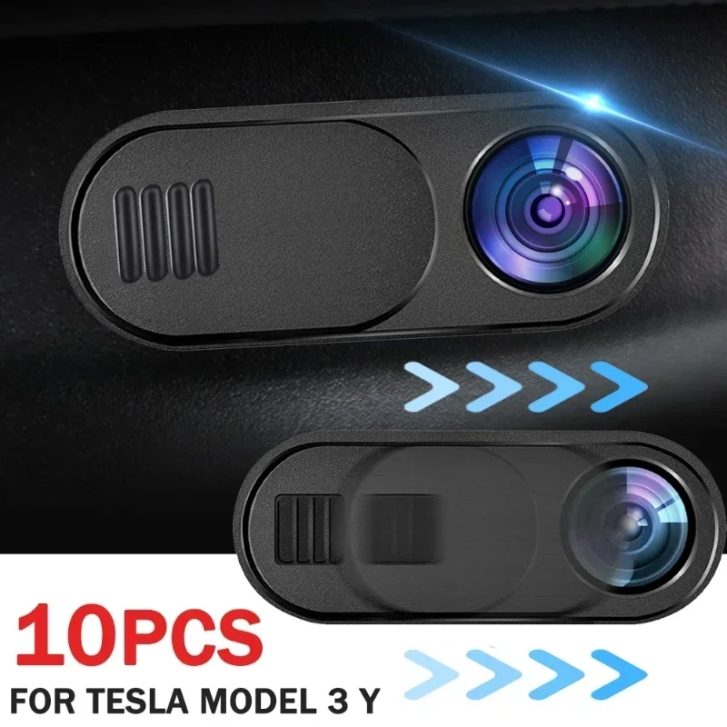 10/11ks kryty fotoaparátu pre Tesla Model 3 Y Webcam Slide Blocker Protector Ochranca ochrana proti posuvnej kamery pre notebook iPad pre notebook iPad