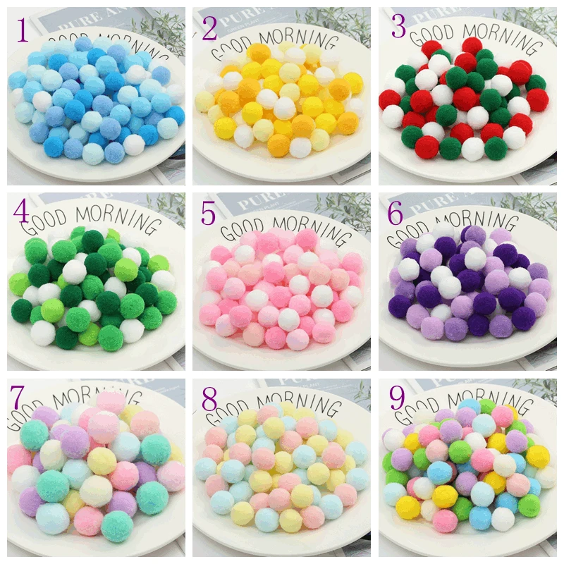 10/15/20/25/30 mm mix Mini Fluffy Soft POM Pomps Pompoms Ball Hand vyrábanie detských hračiek svadobné dekorácie DIY Šijacie remeselné potreby 20G