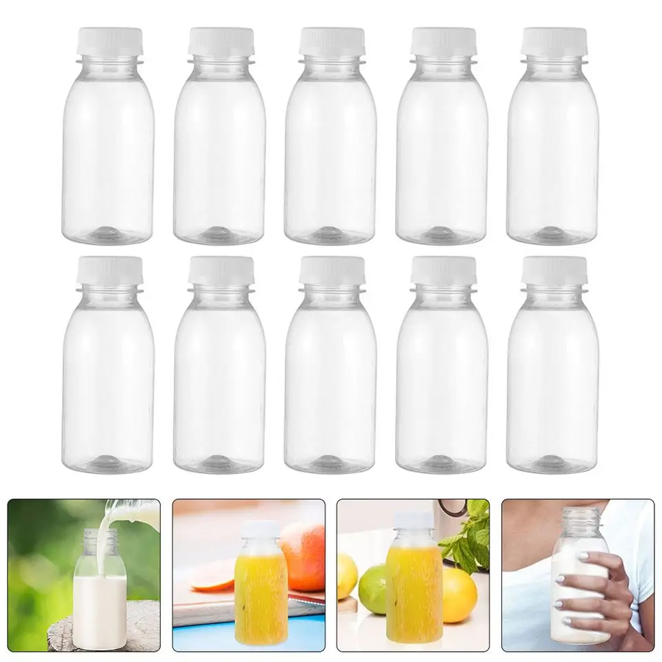 10/15ks 100 ml plastová fľaša s džúsom prázdne číry nápojové fľaše Voda Fľaše na pitie mlieka s čiapkami na športové kempingové stúpanie