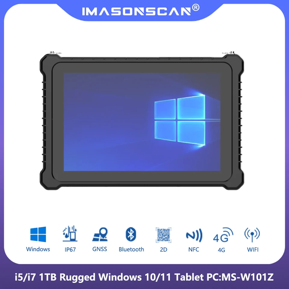 10.1inch I5/i7 Rugged Windows11 tablet PC 16+256 GB+1TB SSD IP67 Priemyselný počítač NFC 4G WiFi RS232 2D skener pre WMS