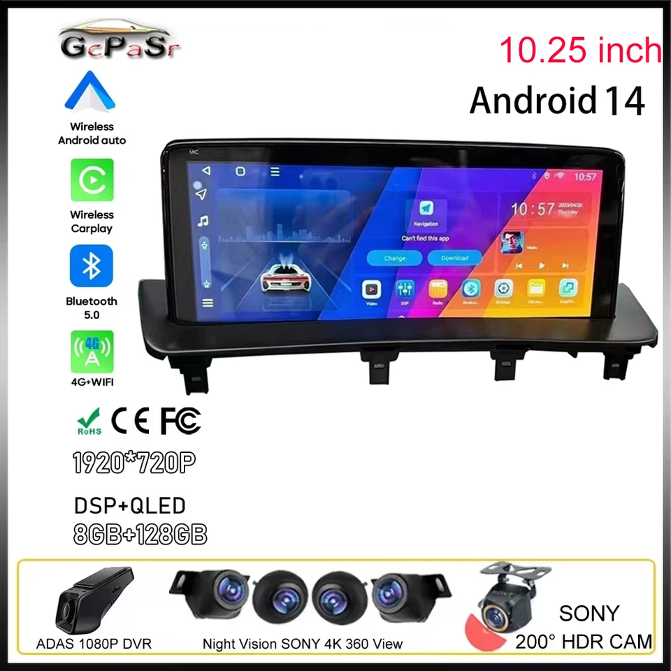 10,2 palca pre Mazda CX-9 CX 9 CX9 2016-2021 Android CAR Screen Multimedia Player GPS Auto Radio CarPlay Navigation BT 2DIN VIDEO
