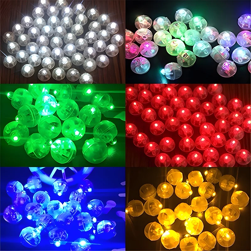 10/20/100 pcs Tumbler Small Round Gual Glow Light Balón LED žiarivé žiarovky Lucerna Svetlo pre svadobnú hostinu Decor Decor