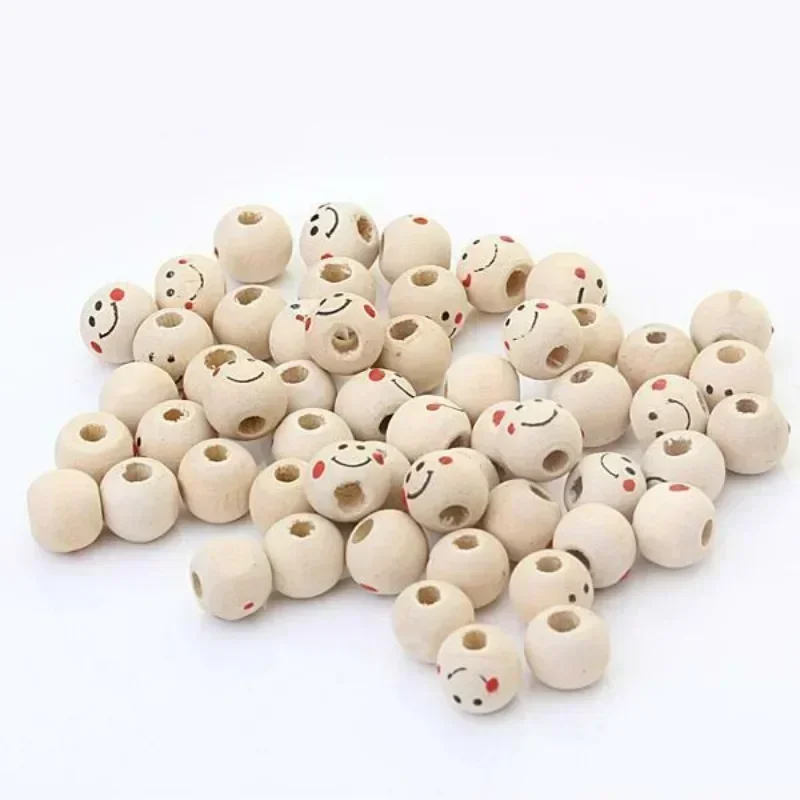 10/20/30/50/100ks voľné drevené korálky s okrúhlou tvárou pre DIY Crafting Náramok