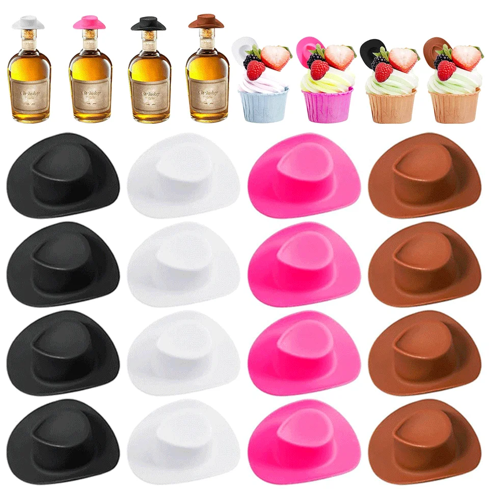 10/20/30pc plastové mini západné kovbojské klobúky Cowgirl Hats Bachelorette Party uprednostňujú koláč torty remese