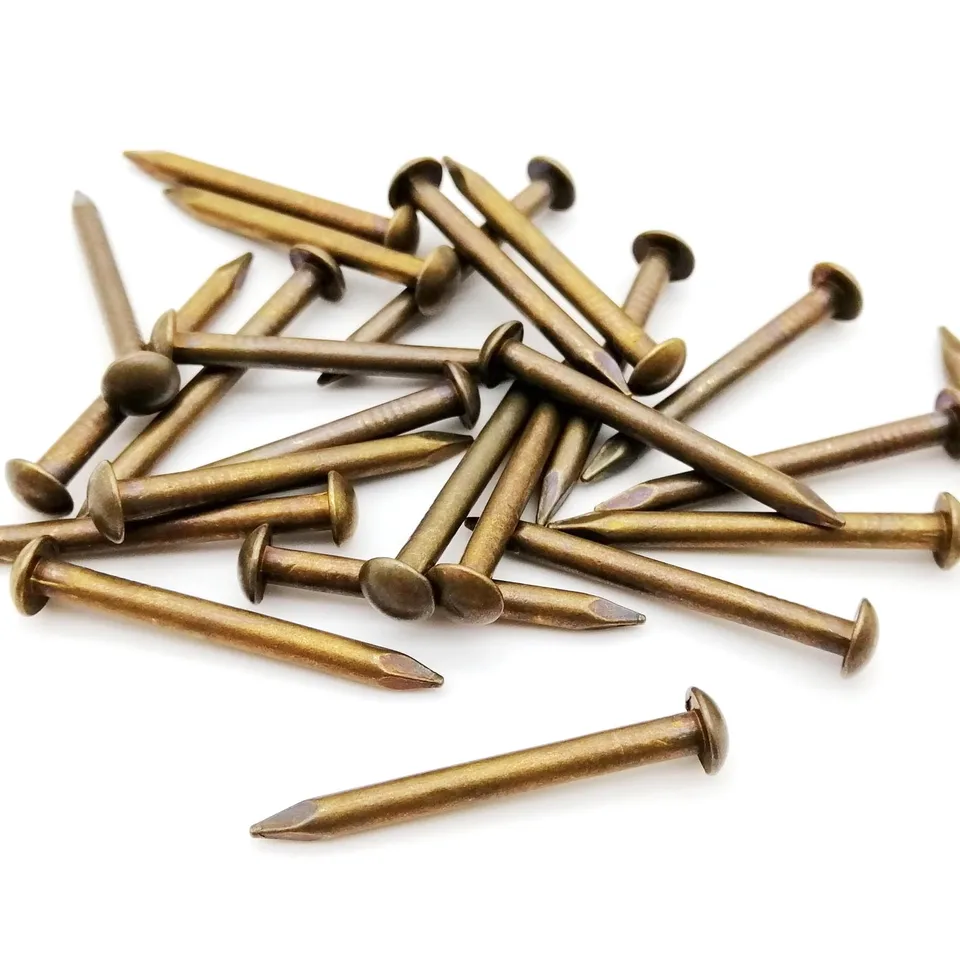 10/20/50/100ks starožitné mosadzné bronzové priemery 1,2 1,5 2 2,8 mm Pure Copper Malé okrúhle klinec pre nábytok závesný bicie šperky šperky