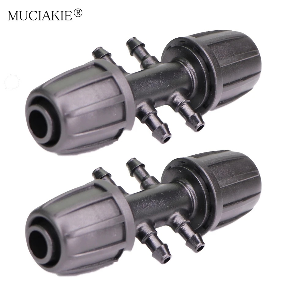10/20/50ks 16 mm až 4/7 mm hadičky Záhradné zavlažovacie rozvody 6-ciest PE Hadičky na 1/4 '' hadicový kĺbový adaptér