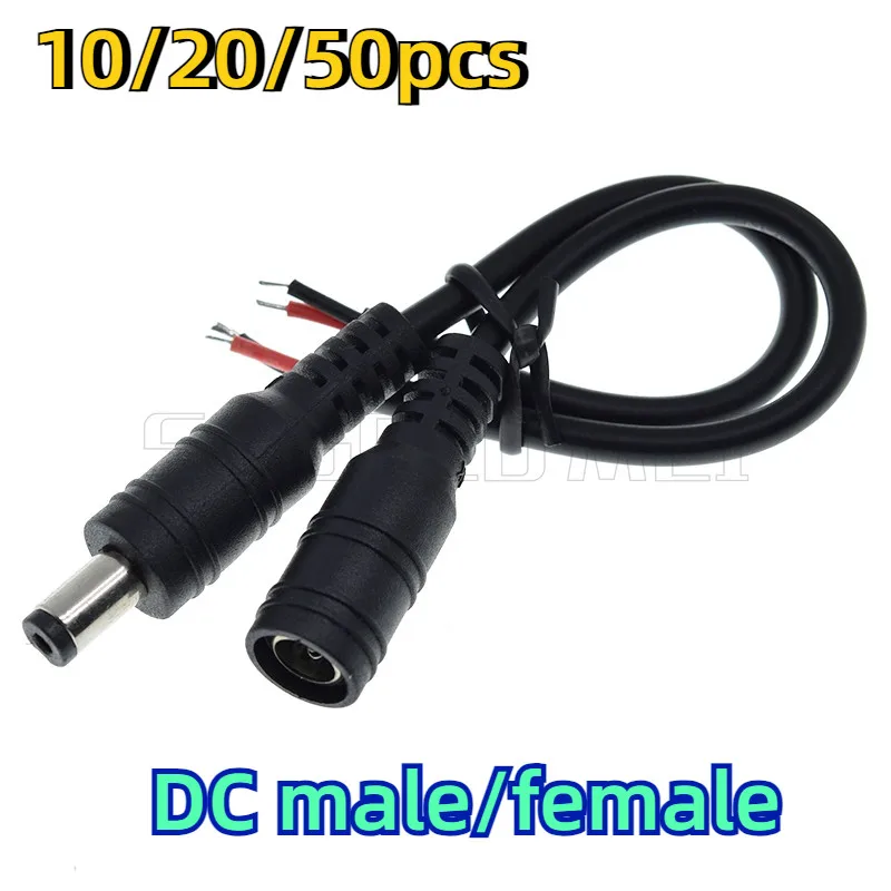 10/20/50ks mužský ženský LED DC DC káblový zástrčka pre 3528 5050 RGB Strip diaľkový ovládač 5.5x2.1