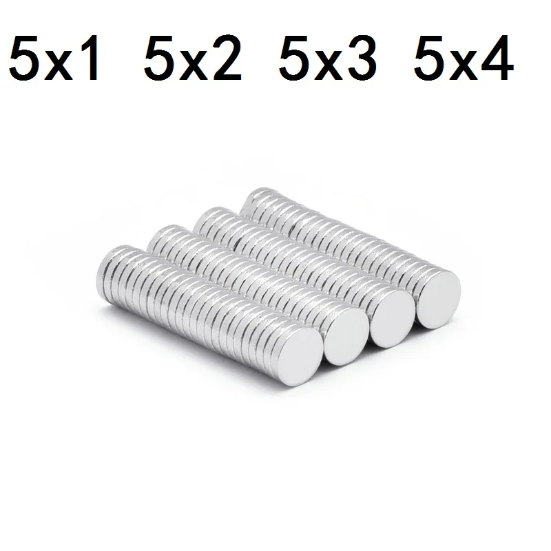 10 20 50ks/veľa NDFEB magnet 5*1 5*2 5*3 5*4 N35 Disc Magnet 5x1 5x2 5x3 5x4 Magnety okrúhleho reproduktora IManes Nový magnet