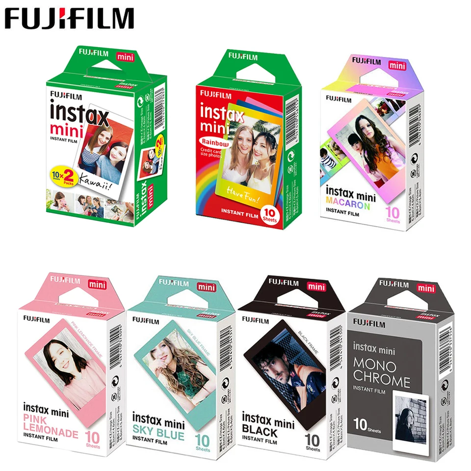 10/20 listov fujifilm fotografický papier Instax Mini Film Instant Black Frame Rainbow pre Mini 11 9 8 7s 70 25 50 90 SP-2 Photo tlačiareň