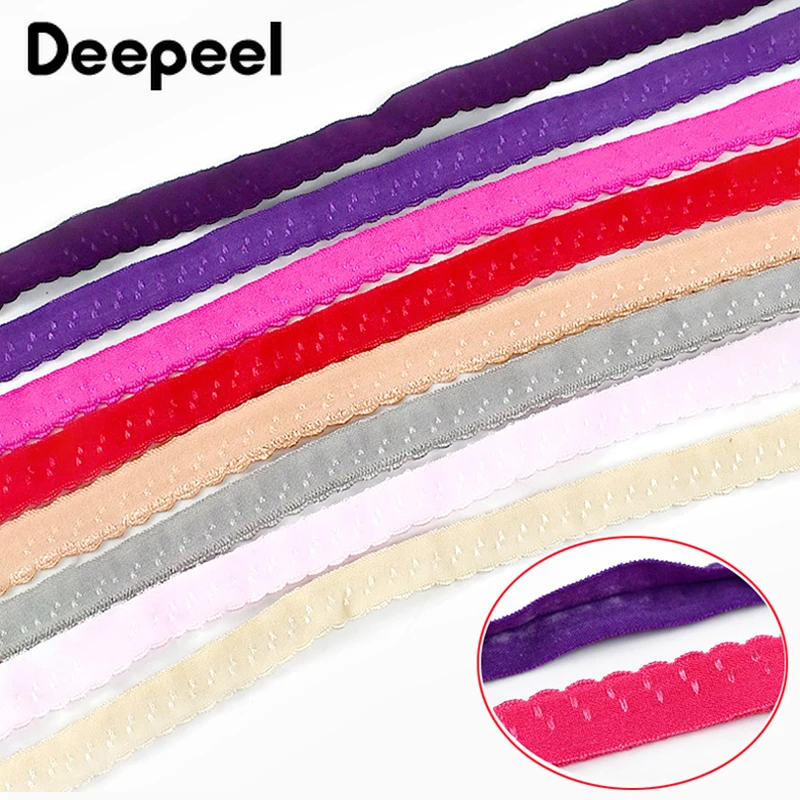 10/20 metrov Deepeel 11 mm dvojvrstvový farebný pružný pás Nylon spodná bielizeň podprsenka okraja Skladacie gumové čipky na šitie