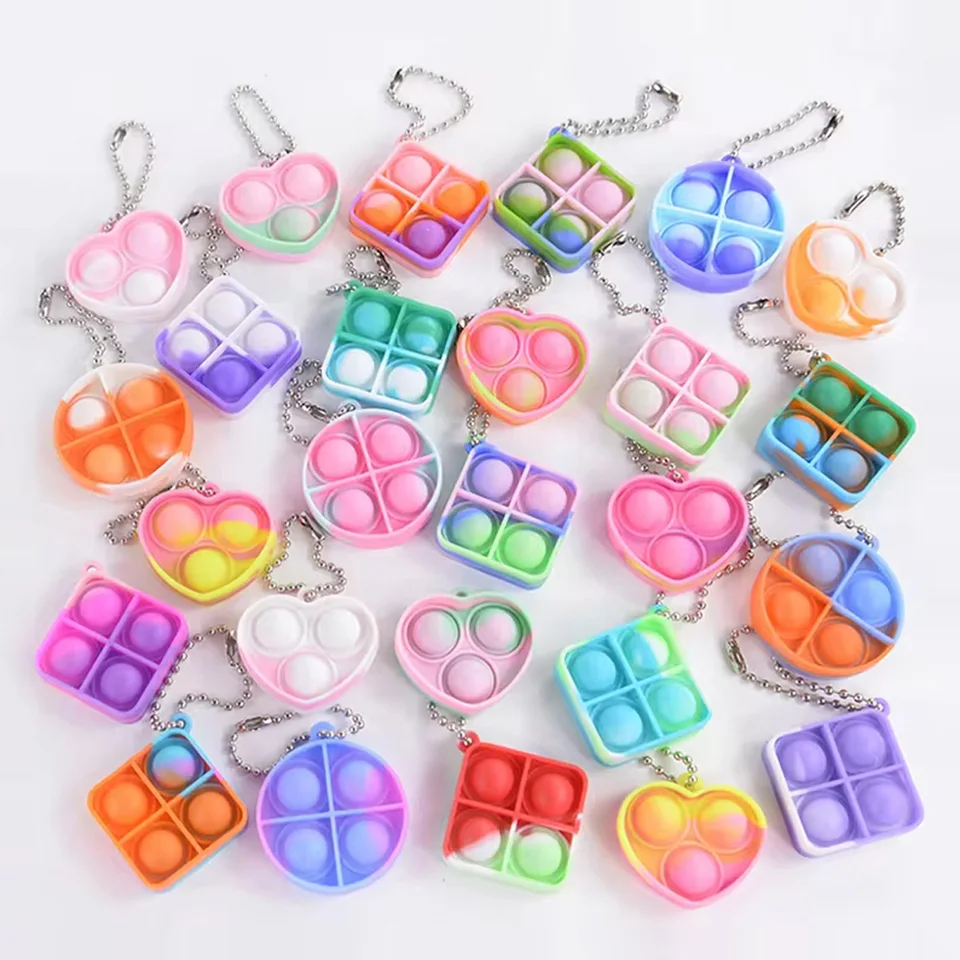 10/20ks Mini popové kľúče pre batoľa Sensory Fidget Hračky pre reliéfové hračky pre deti narodeninovú oslavu laskavosti Ceny učebne Ceny
