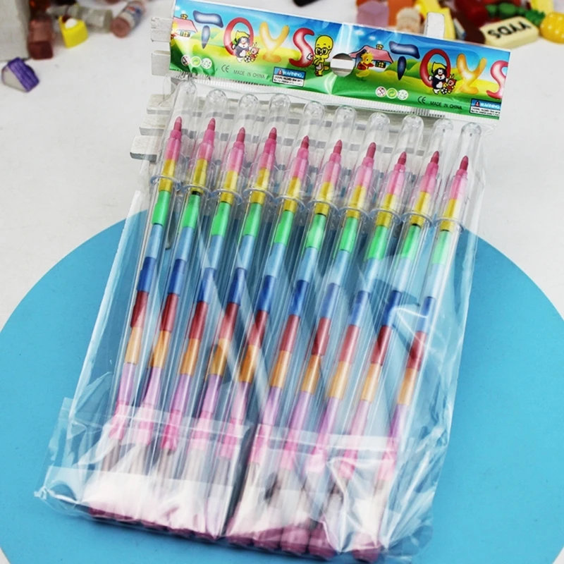 10/22ks maľba šitie stavebné bloky Kid farebné stohovateľné pre deti odnímateľné pastelky J60A