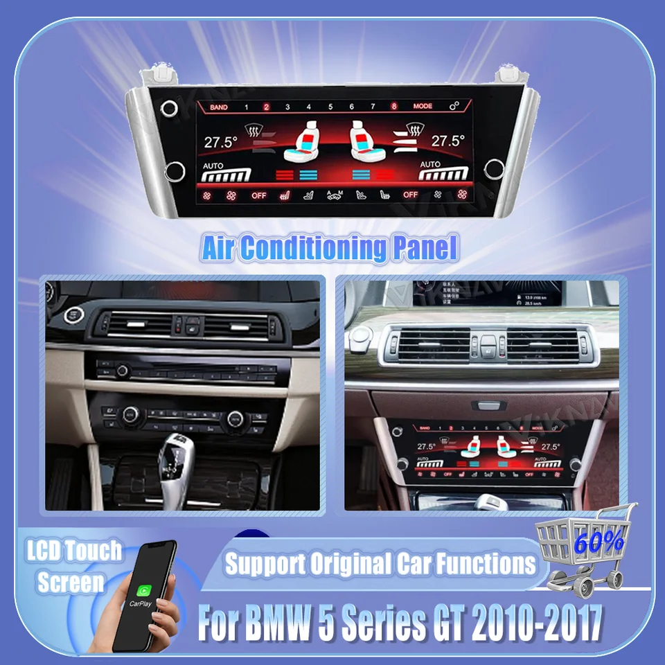 10,25 palcový striedavý panel pre BMW 5 Series GT 2010-2017 Klimatizácia klimatizačného ovládania LCD dotykovej obrazovky Aktualizácia verzie dosky