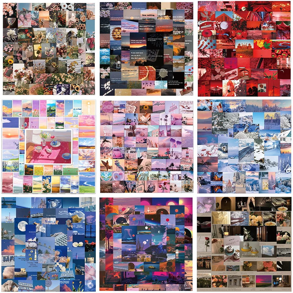 10/30/50ks ins ins krajinné nálepky séria Creative Sunset Scenéria graffiti laptop iPad batožinový telefón Decorácie veľkoobchod