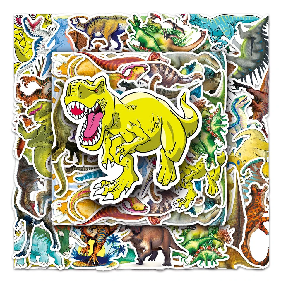 10/30/50ks karikatúra Dinosaur nálepky DIY NAPOHOP NAPOHLÁSKA NOTÁTOBOL VOZIDLA Vodotesné nálepky chladné nálepka pre detské hračky Darčeky