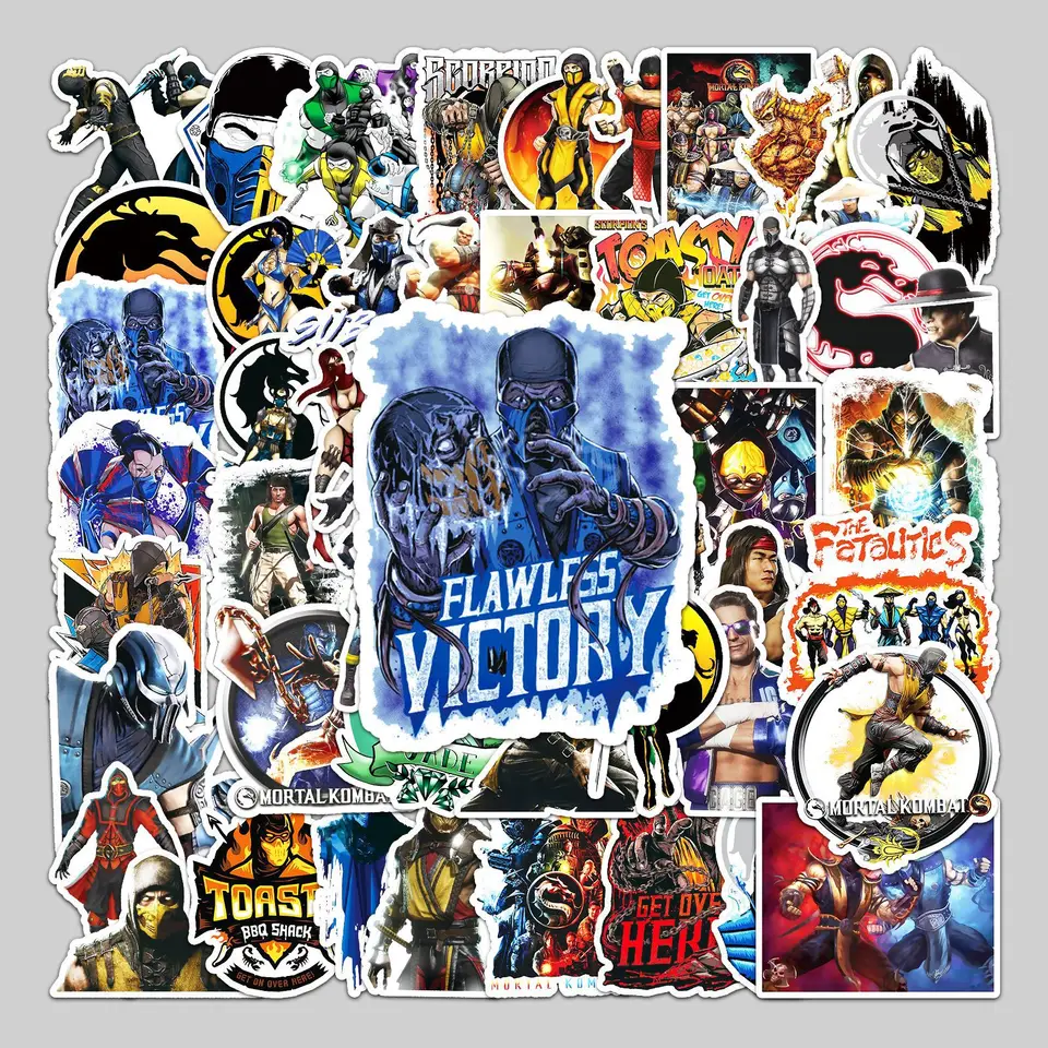 10/30/50ks karikatúra Mortal Kombat Graffiti Stationery Sticker NAPLAKOVÝ SKATEBOARD VODNÝ Pohár