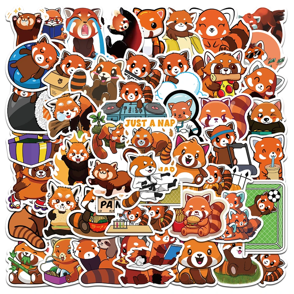 10/30/50ks karikatúra Red Panda Create Create Graffiti Stumpery Chladnička Skateboard Noteboard Suitcase LoPtop Computerwholesale