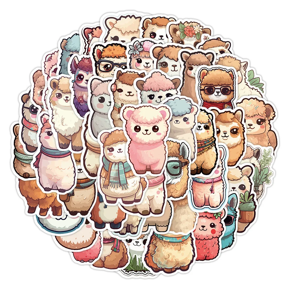 10/30/50ks kawaii alpaca nálepky roztomilé zvieracie nálepka DIY pohár batožiny prenosný telefón Telefón auto bicykel skateboard cartoon obtisky pre deti