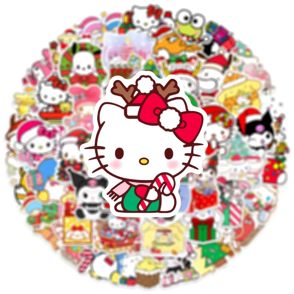 10/30/50ks kawaii vianočné nálepky na karikatúru roztomilé Hello Kitty Kuromi Sticker Hray Luggage Laptop Guitar Bik na bicykli Sanrio Darček