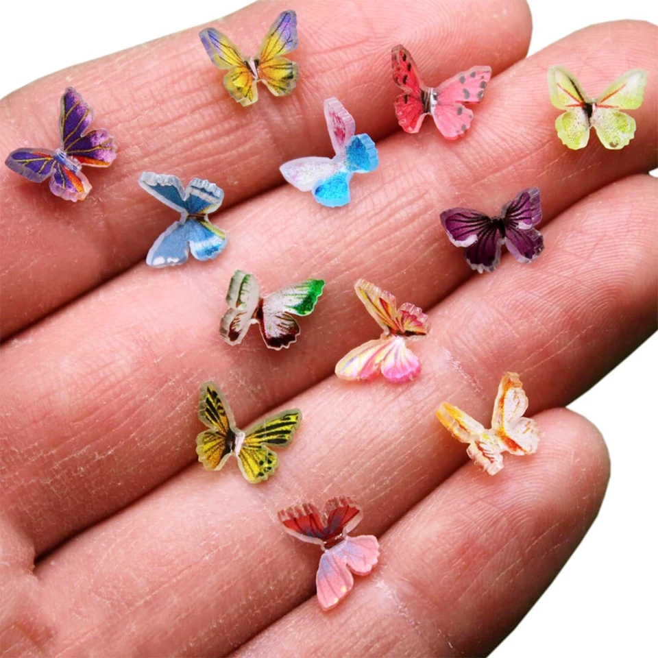 10/30/50ks Miniatúry Tiny Resin Butterflies, Domáce ozdoby Fairy Garden, Mini Micro Krajina remeselnícky výzdoba