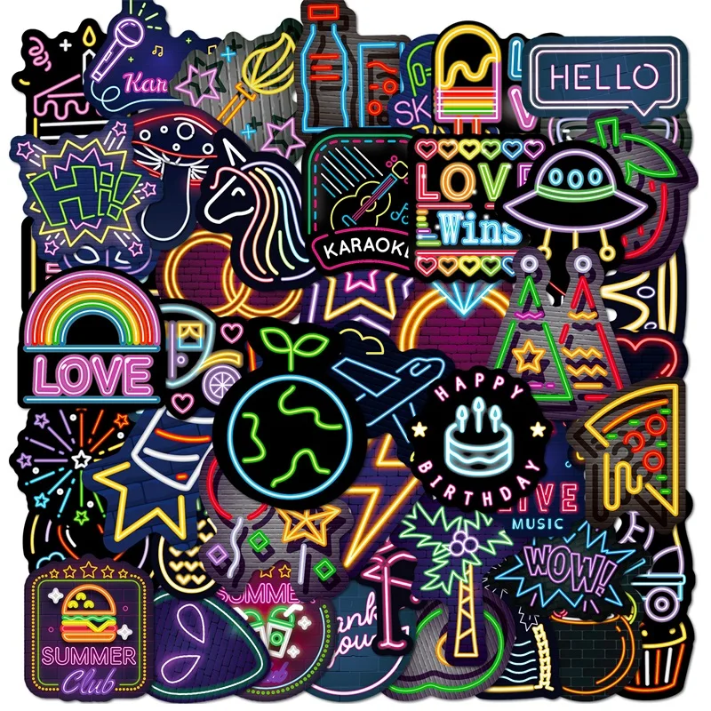 10/30/50ks neon zmiešané PVC nálepka estetické deti DIY dekorácie Scrapbooking Stationery Ručné účtovné nástroje Dodávky