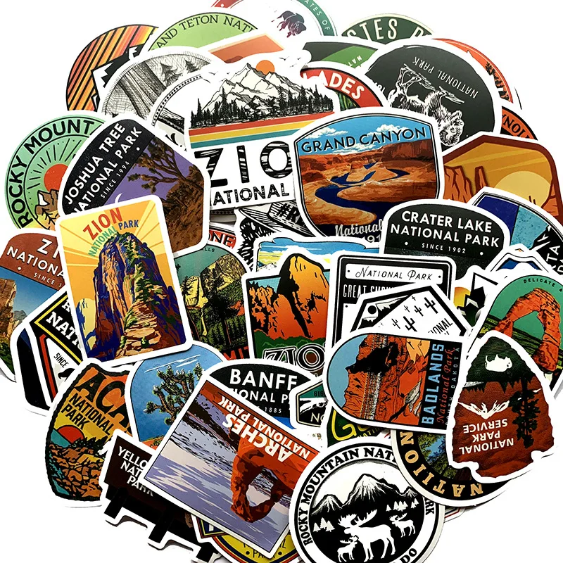 10/30/50ks Národný park Zoo Ikona nálepky pre vodotesný nálepkový notebook motocykla batožina Snowboard Fridge Chladnička Nálepka automobilu
