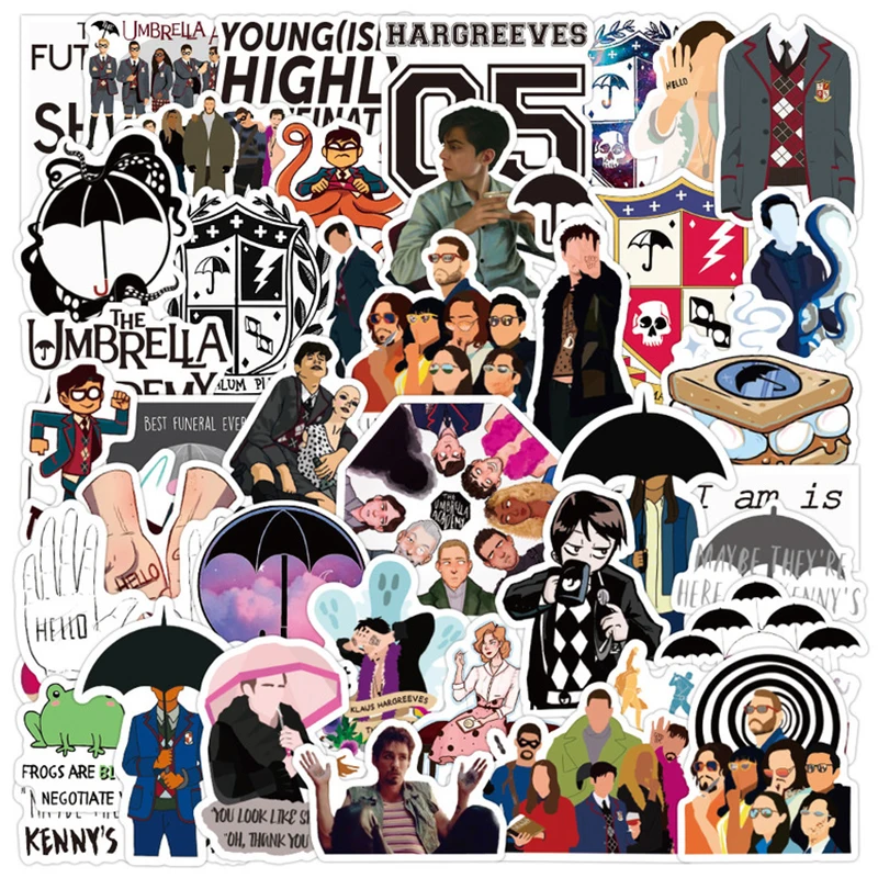 10/30/50ks televízna show The Umbrella Academy Stationaly Witerproof PVC Sticker DIY batožina laptop pre laptop Klasické darčeky pre hračky