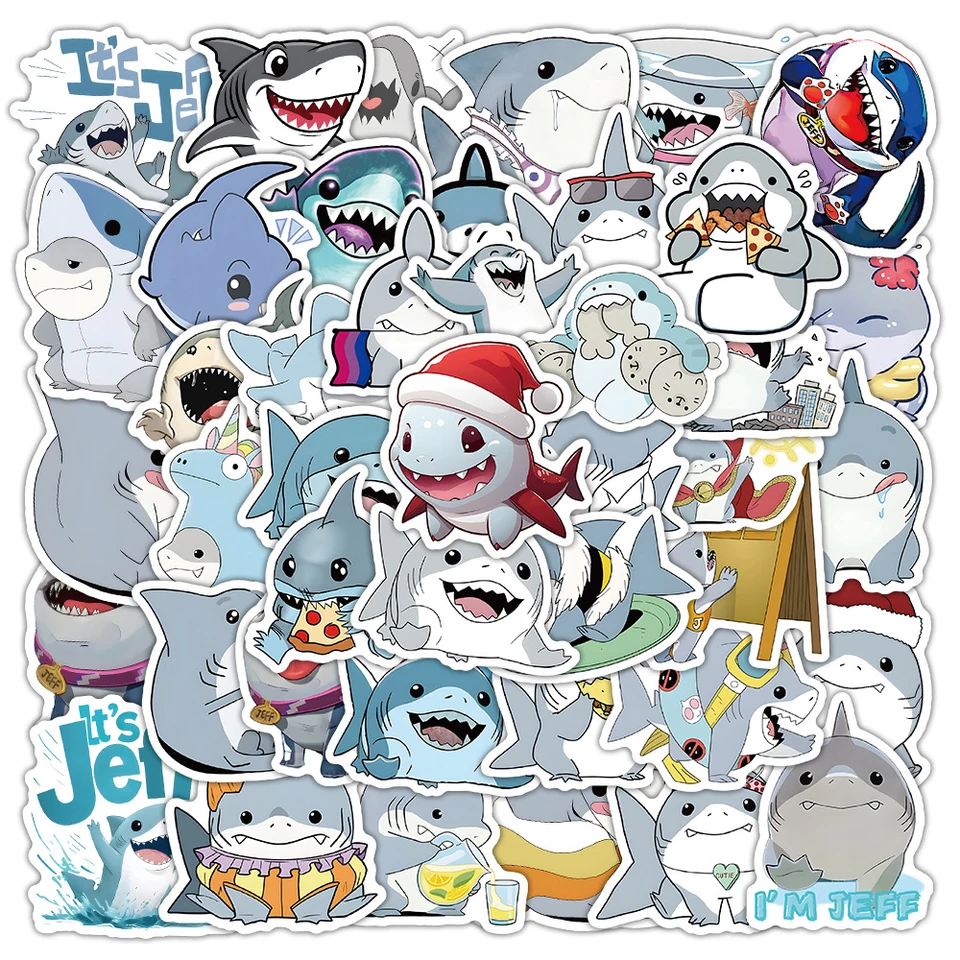10/30/54ks roztomilý Jeff The Lurker Shark Cartoon Stickers West Coast Avengers Sticker Skateboard LoPtop Phone Durce for Kids Hračky