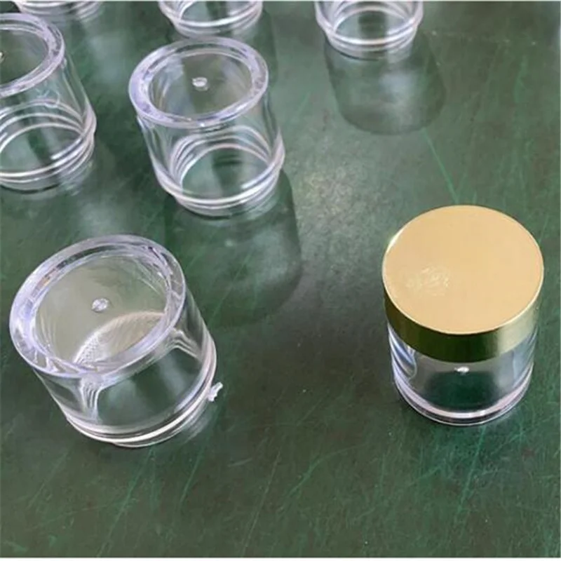 10/30/60 ml Jar Gold viečka čistá prázdna cestovná fľaša pre (nechty akrylový prášok/trblietky alebo kozmetický prášok) 1/2oz box 20/50/100 pcs