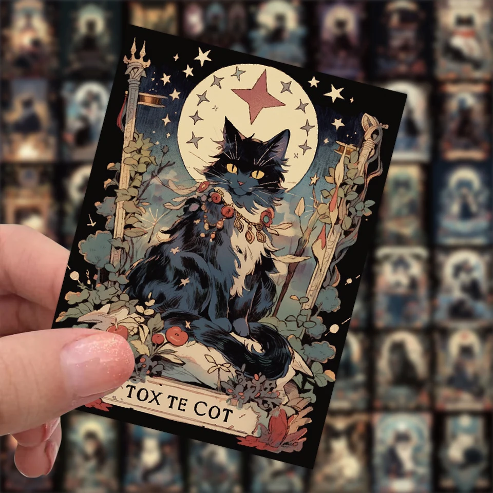 10/30/60ks karikatúra Cat Tarot Card nálepky s vodotesným graffiti skateboardový laptop vinyl cool goth dekorácie nálepky
