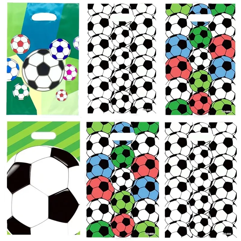 10/30ks futbalové futbalové futbalové večierky Darčekové tašky Dodávky bábätko Boy laskavosti šťastné narodeniny oslav