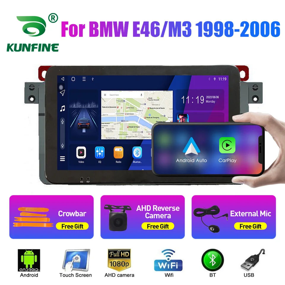 10,33 palcový automobilový rádio pre BMW E46/M3 1998-2006 2Din Android Octa Core Car Stereo DVD navigačný hráč QLED CARPLAY