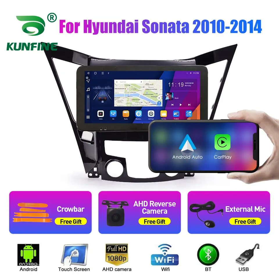 10,33 palcový automobilový rádio pre Hyundai Sonata 2010-14 2Din Android Octa Core Car Stereo DVD GPS navigačný hráč QLED CARPLAY